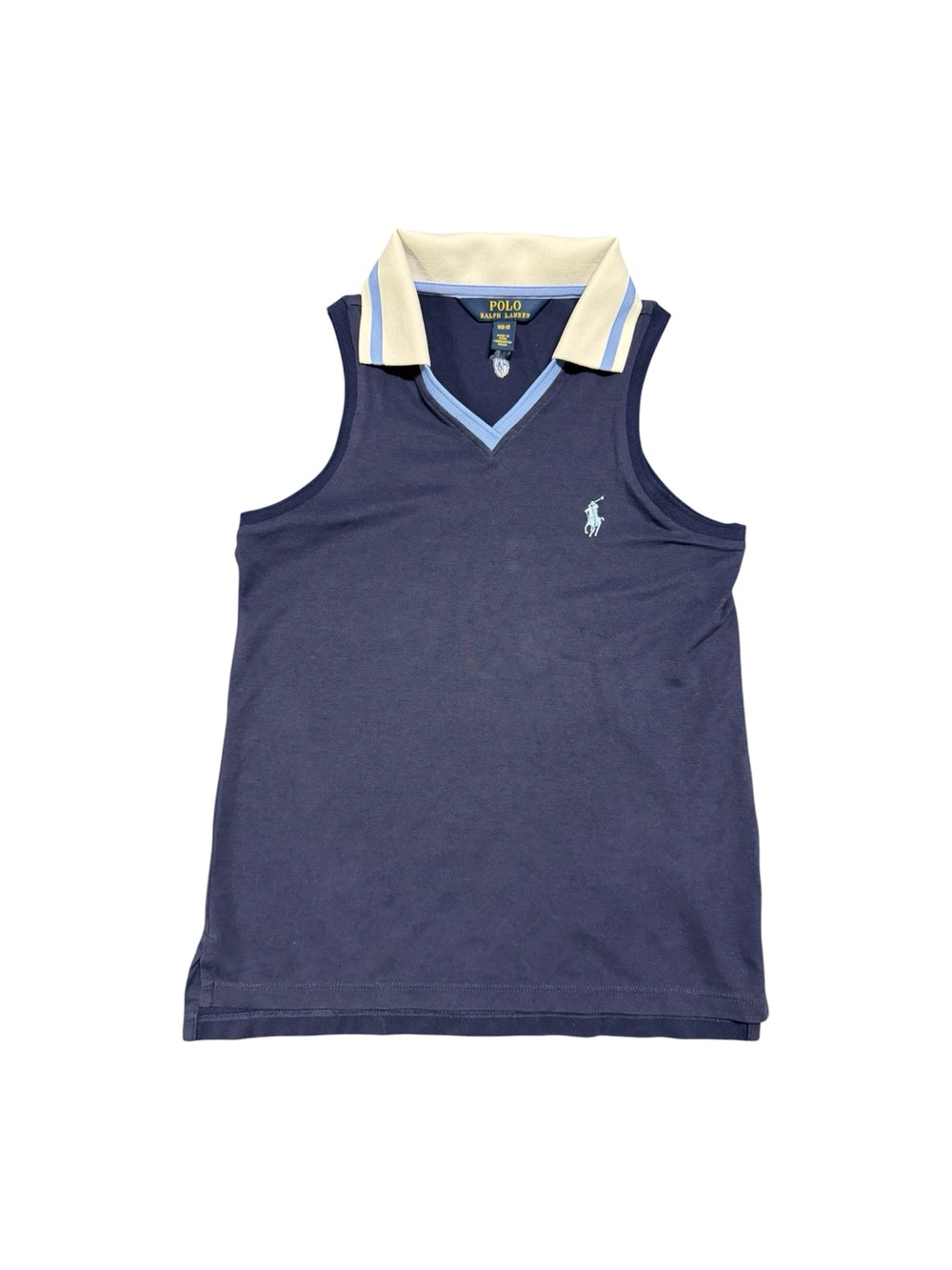 Polo Ralph Lauren Sleeveless Polo Top Navy Blue Size M 8-10